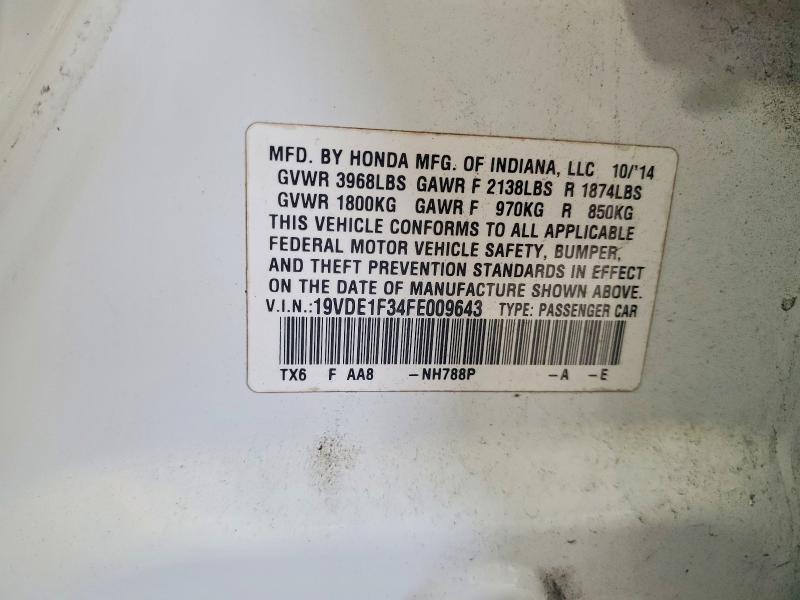 66229906 :رقم المزاد ، 19VDE1F34FE009643 vin ، 2015 Acura Ilx مزاد بيع