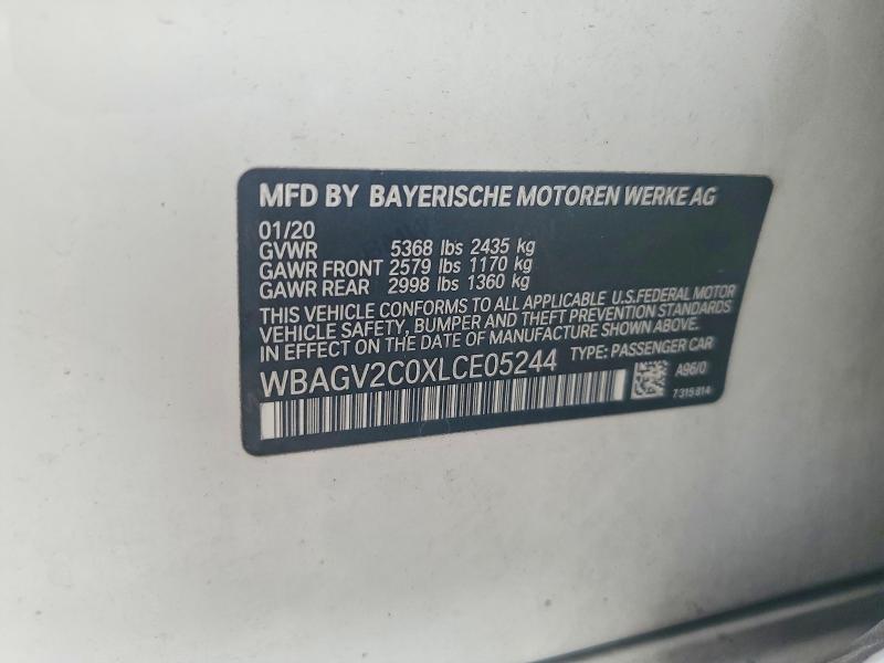 Aukcja sprzedaży 2020 Bmw 840i, vin: WBAGV2C0XLCE05244, numer aukcji: 63898976
