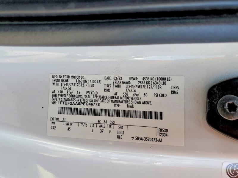 Продажа на аукционе авто 2023 Ford F250, vin: 1FTBF2AA0PEC46778, номер лота: 64981766