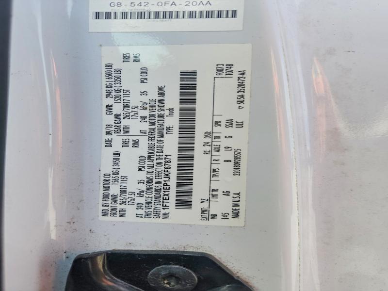 2018 Ford F150 მანქანა იყიდება აუქციონზე, vin: 1FTEX1EP1JKF67871, აუქციონის ნომერი: 63622316