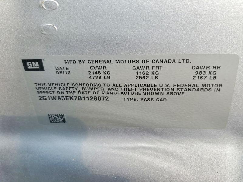 Продаж на аукціоні авто 2011 Chevrolet Impala, vin: 2G1WA5EK7B1128072, номер лоту: 64726336