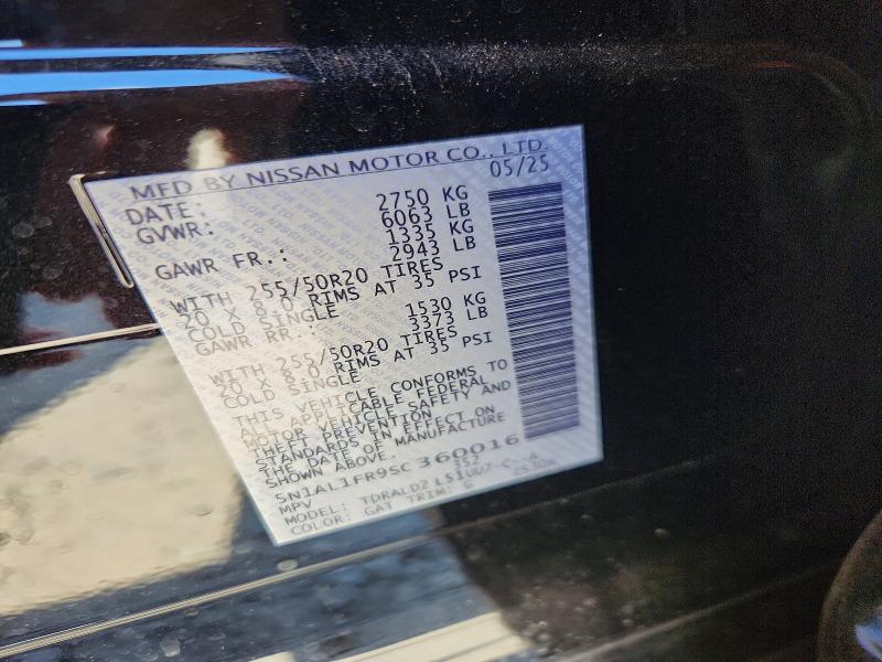 Aukcja sprzedaży 2025 Infiniti Qx60, vin: 5N1AL1FR9SC360016, numer aukcji: 65263456