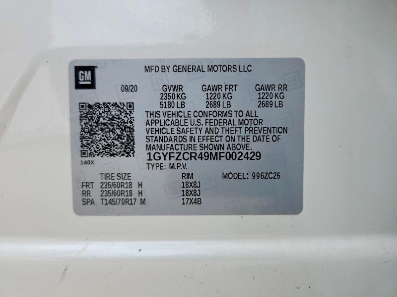 Aukcja sprzedaży 2021 Cadillac Xt4, vin: 1GYFZCR49MF002429, numer aukcji: 64490196