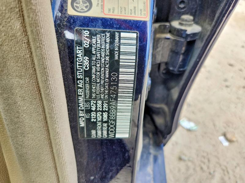 66105676 :رقم المزاد ، WDDGF8BB9AF475130 vin ، 2010 Mercedes-benz C مزاد بيع