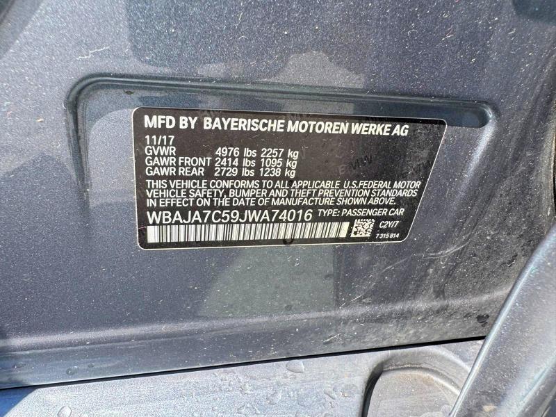 Продаж на аукціоні авто 2018 Bmw 530, vin: WBAJA7C59JWA74016, номер лоту: 66945676
