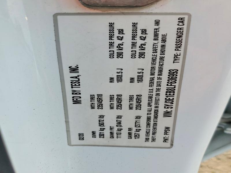 Продаж на аукціоні авто 2020 Tesla Model 3, vin: 5YJ3E1EB8LF636993, номер лоту: 64243266