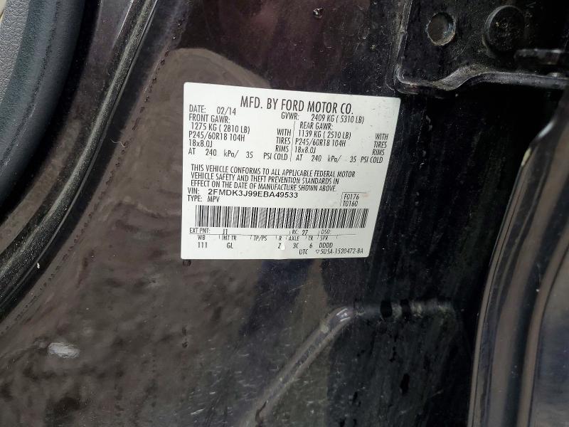 Продаж на аукціоні авто 2014 Ford Edge, vin: 2FMDK3J99EBA49533, номер лоту: 65575926