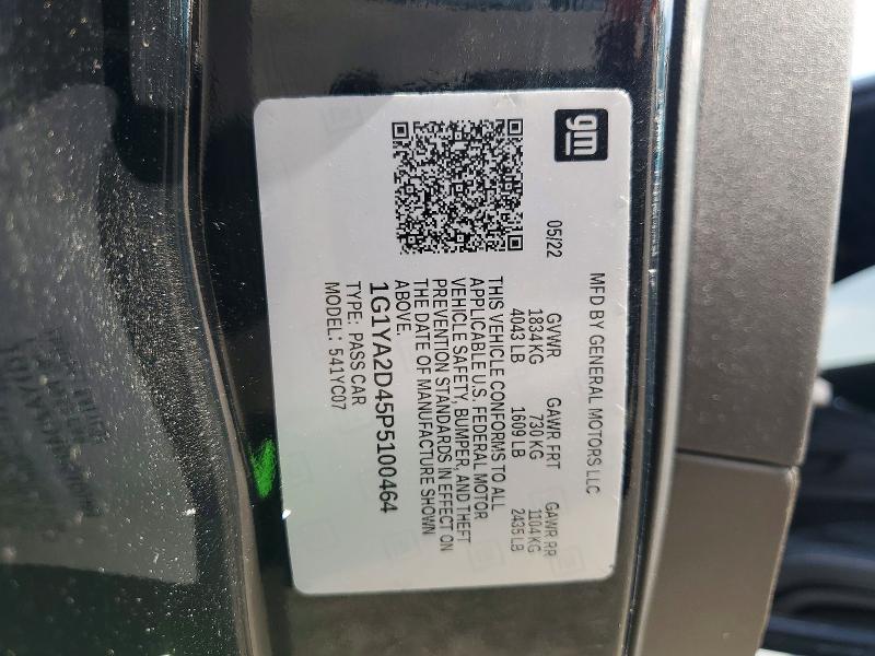 64975926 :رقم المزاد ، 1G1YA2D45P5100464 vin ، 2023 Chevrolet Corvette مزاد بيع