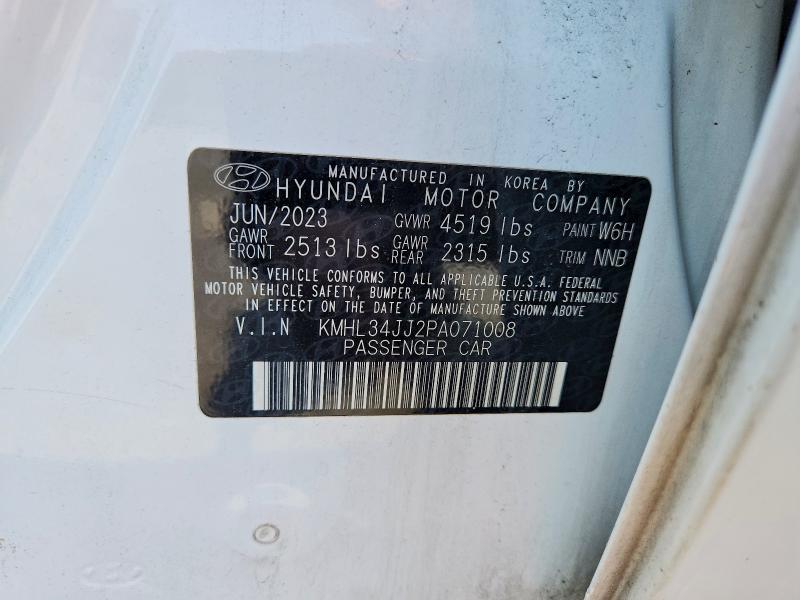Aukcja sprzedaży 2023 Hyundai Sonata Hybrid, vin: KMHL34JJ2PA071008, numer aukcji: 64567266