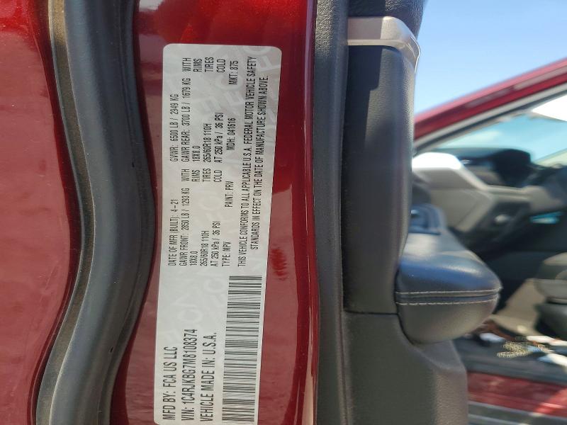 2021 Jeep Grand Cherokee მანქანა იყიდება აუქციონზე, vin: 1C4RJKBG7M8108374, აუქციონის ნომერი: 62315966