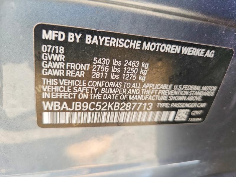 Aukcja sprzedaży 2019 Bmw M550xi, vin: WBAJB9C52KB287713, numer aukcji: 62192196