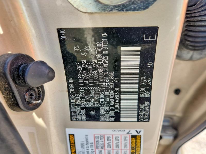Aukcja sprzedaży 2010 Lexus Gx, vin: JTJJM7FX4A5005130, numer aukcji: 64395296