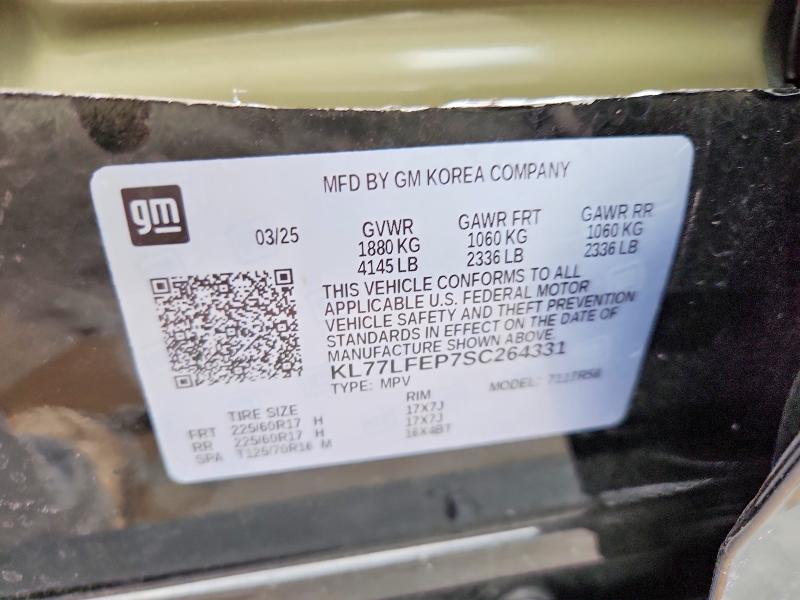 Auction sale of the 2025 Chevrolet Trax, vin: KL77LFEP7SC264331, lot number: 66318136