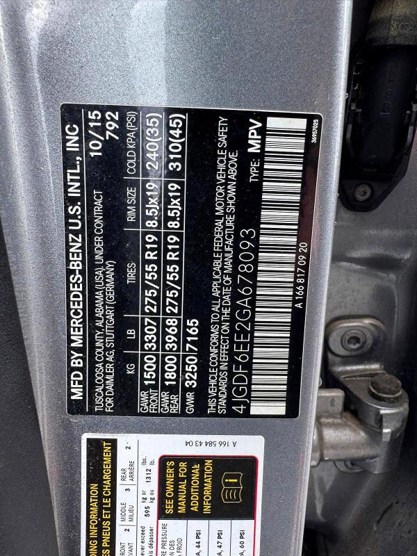 Продаж на аукціоні авто 2016 Mercedes-benz Gl, vin: 4JGDF6EE2GA678093, номер лоту: 67271356