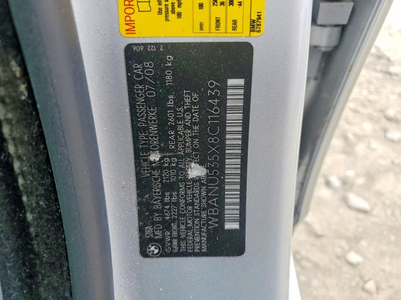 65112656 :رقم المزاد ، WBANU535X8C116439 vin ، 2008 Bmw 528 مزاد بيع