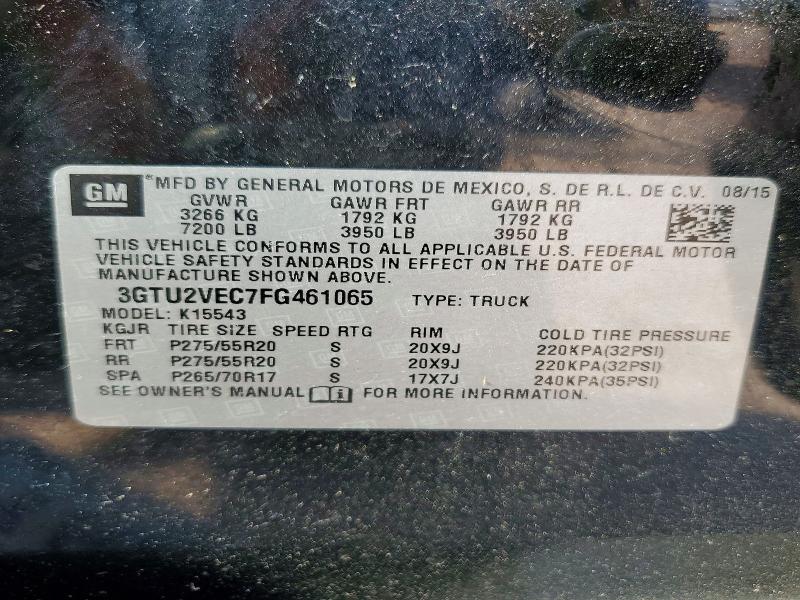 Aukcja sprzedaży 2015 Gmc Sierra, vin: 3GTU2VEC7FG461065, numer aukcji: 66832986