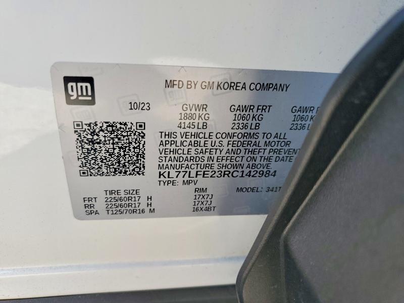 65725566 :رقم المزاد ، KL77LFE23RC142984 vin ، 2024 Chevrolet Trax مزاد بيع
