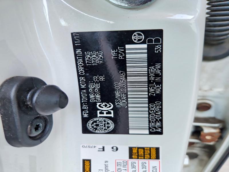 Aukcja sprzedaży 2018 Toyota Prius, vin: JTDKARFU2J3054467, numer aukcji: 64708566