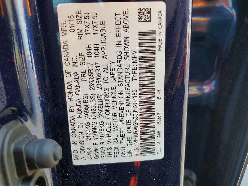 Продаж на аукціоні авто 2018 Honda Cr-v, vin: 2HKRW6H30JH207189, номер лоту: 65850396