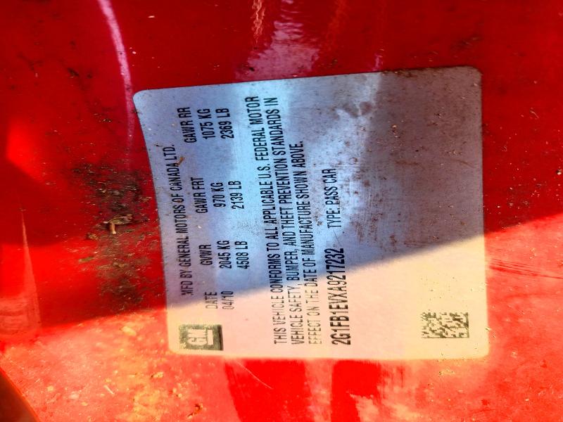 2010 Chevrolet Camaro მანქანა იყიდება აუქციონზე, vin: 2G1FB1EVXA9217232, აუქციონის ნომერი: 63584806