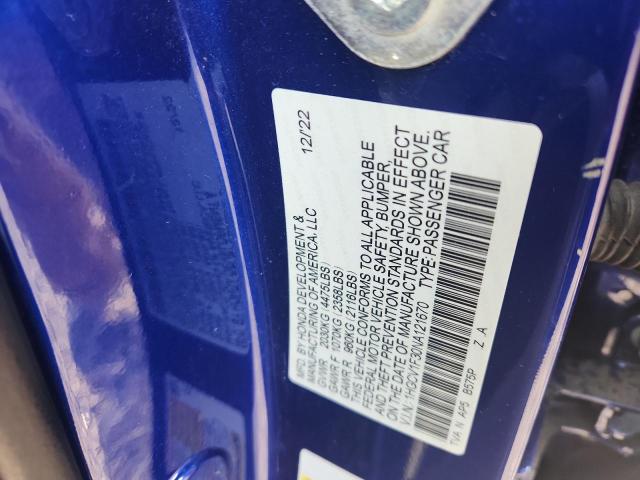 Продаж на аукціоні авто 2022 Honda Accord, vin: 1HGCV1F30NA121670, номер лоту: 64733366