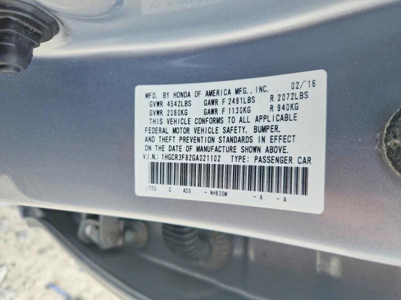 Aukcja sprzedaży 2016 Honda Accord, vin: 1HGCR3F82GA021102, numer aukcji: 62288916