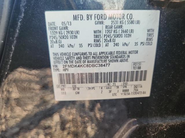 65394866 :رقم المزاد ، 2FMDK4KC8DBC38477 vin ، 2013 Ford Edge مزاد بيع