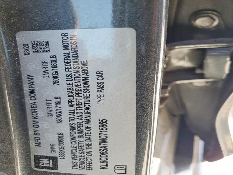 65019756 :رقم المزاد ، KL8CD6SA7MC715865 vin ، 2021 Chevrolet Spark مزاد بيع
