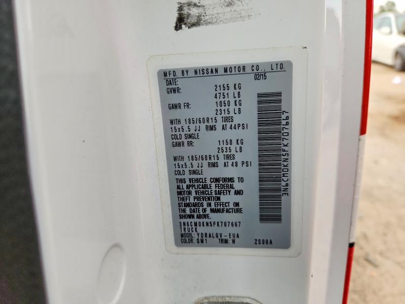 Продажа на аукционе авто 2015 Nissan Nv200, vin: 3N6CM0KN5FK707667, номер лота: 65657866
