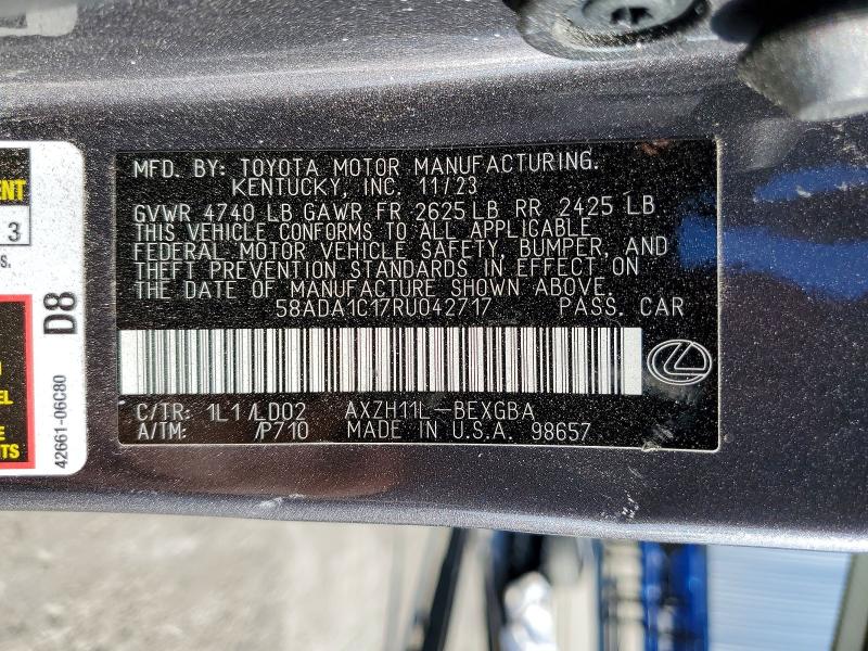 Продажа на аукционе авто 2024 Lexus Es 300h, vin: 58ADA1C17RU042717, номер лота: 65351156