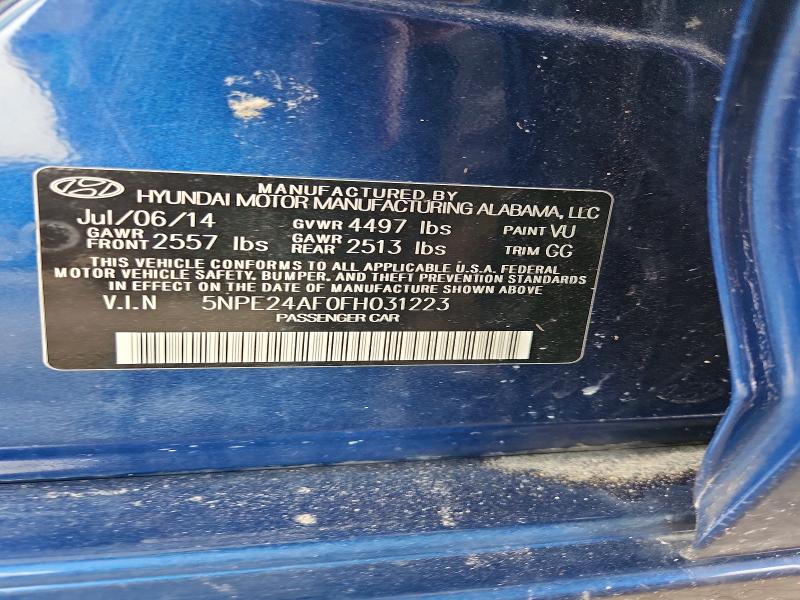 Продаж на аукціоні авто 2015 Hyundai Sonata, vin: 5NPE24AF0FH031223, номер лоту: 64566386