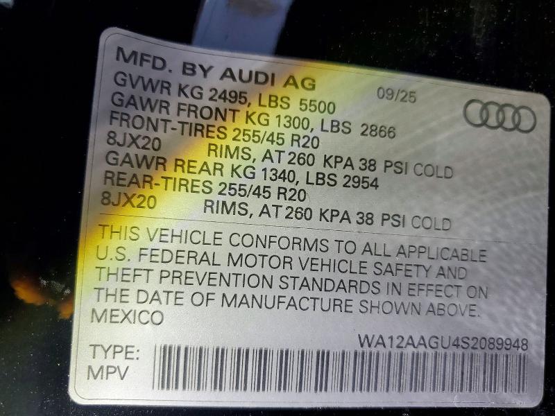 Продажа на аукционе авто 2025 Audi Q5, vin: WA12AAGU4S2089948, номер лота: 62287576