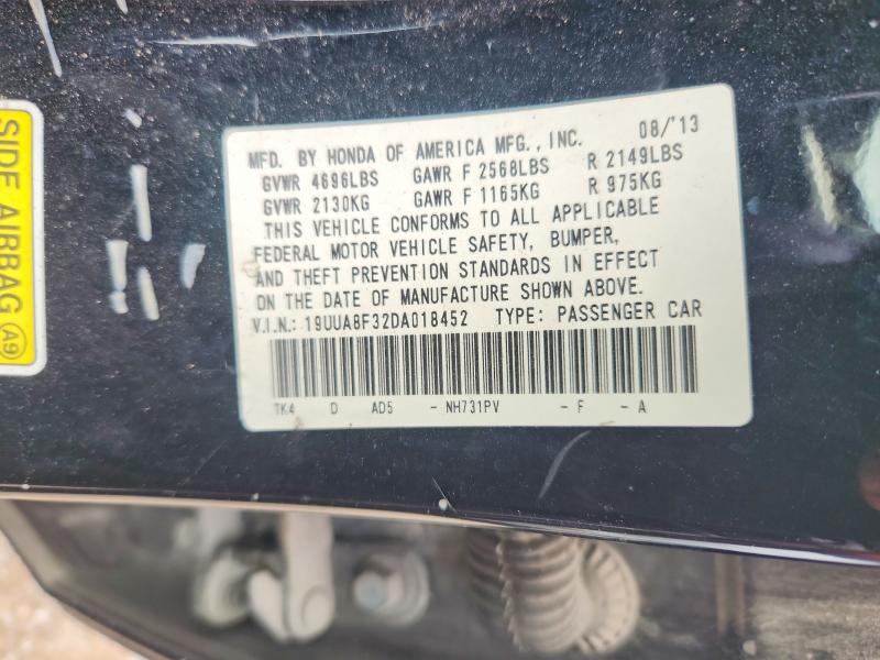 56189566 :رقم المزاد ، 19UUA8F32DA018452 vin ، 2013 Acura Tl مزاد بيع