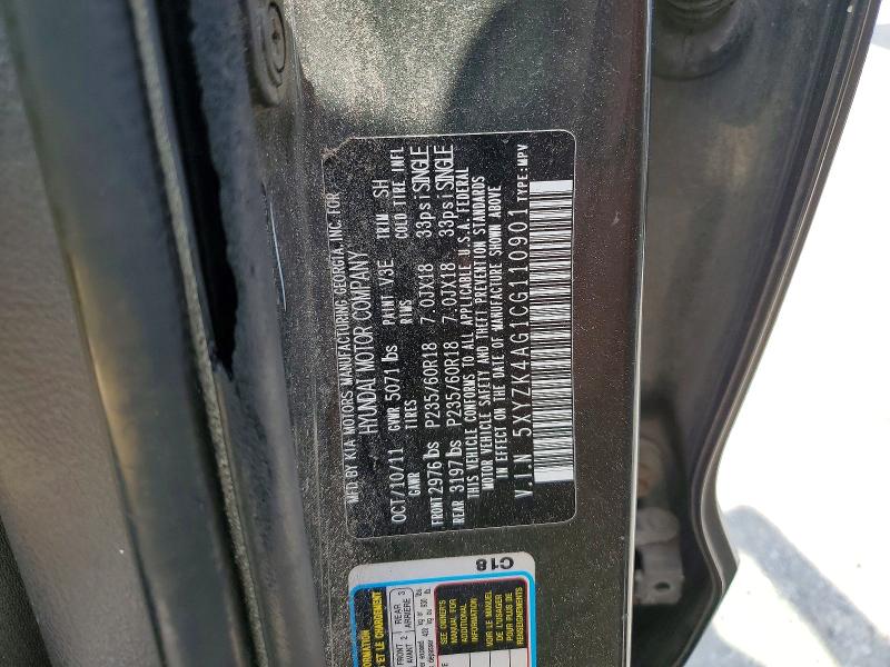 64109466 :رقم المزاد ، 5XYZK4AG1CG110901 vin ، 2012 Hyundai Santa Fe مزاد بيع