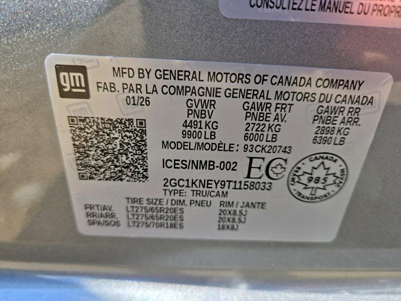 2026 Chevrolet Silverado მანქანა იყიდება აუქციონზე, vin: 2GC1KNEY9T1158033, აუქციონის ნომერი: 66175576