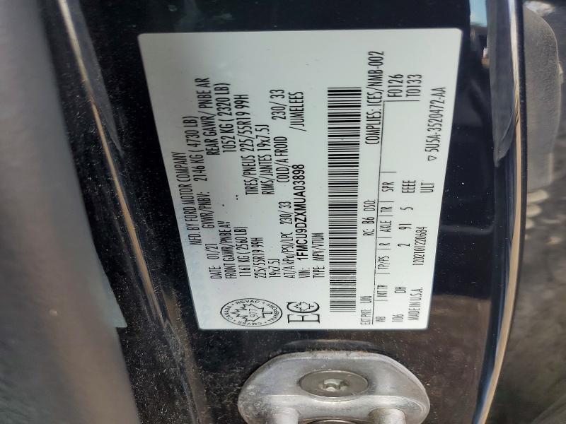 66948876 :رقم المزاد ، 1FMCU9DZXMUA03898 vin ، 2021 Ford Escape مزاد بيع