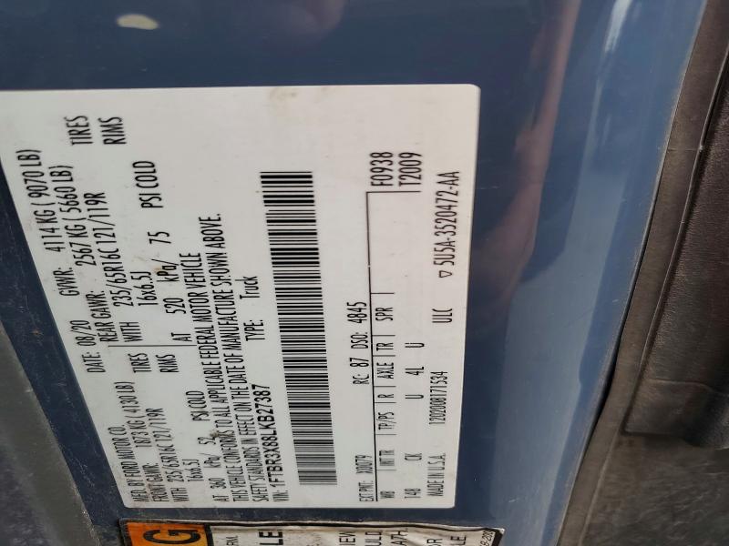 Aukcja sprzedaży 2020 Ford Transit, vin: 1FTBR3X88LKB27387, numer aukcji: 63836556