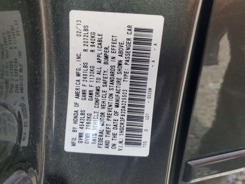 Aukcja sprzedaży 2013 Honda Accord, vin: 1HGCR3F82DA025503, numer aukcji: 65464956