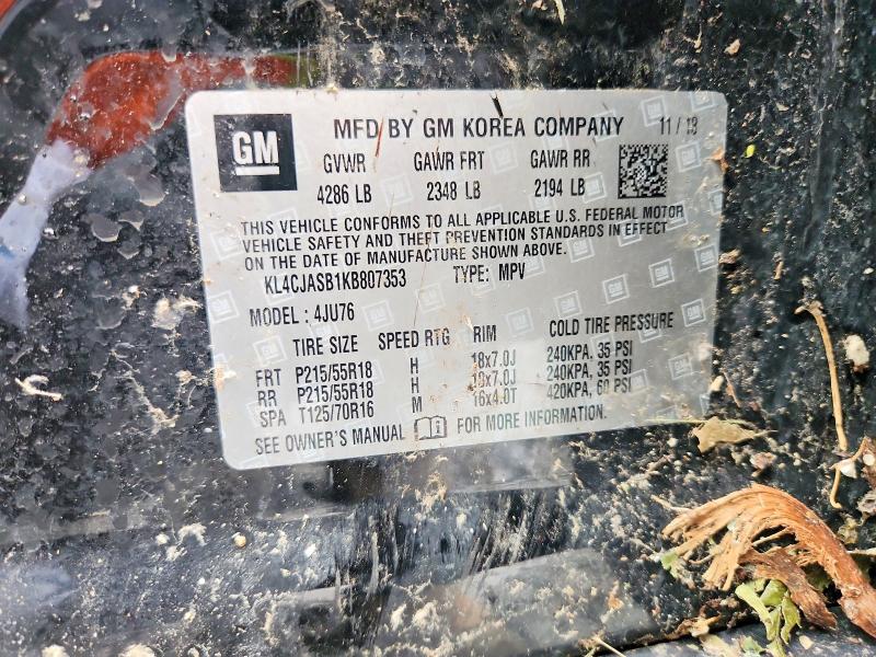 Продаж на аукціоні авто 2019 Buick Encore, vin: KL4CJASB1KB807353, номер лоту: 64896006