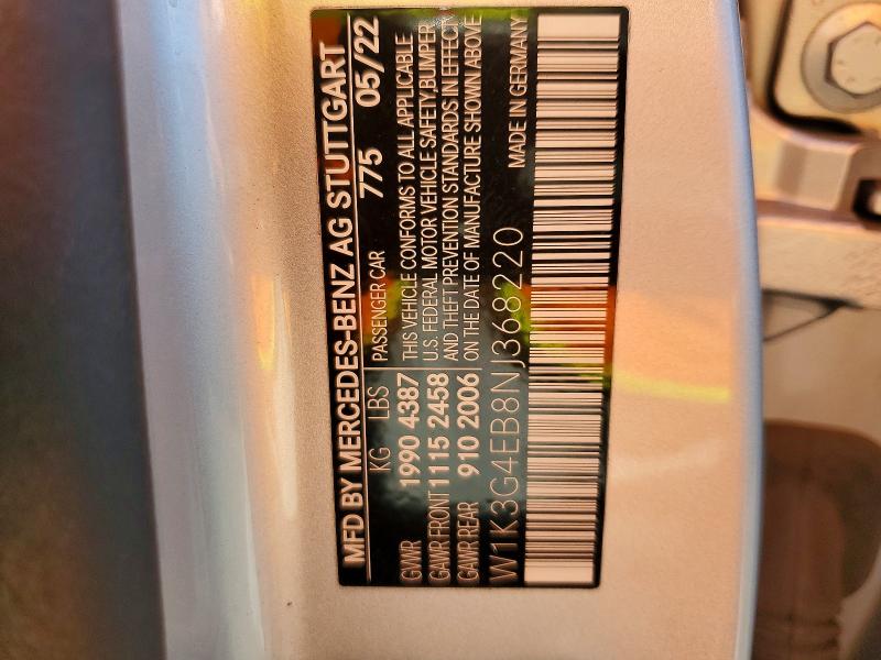 Aukcja sprzedaży 2022 Mercedes-benz A, vin: W1K3G4EB8NJ368220, numer aukcji: 66060556