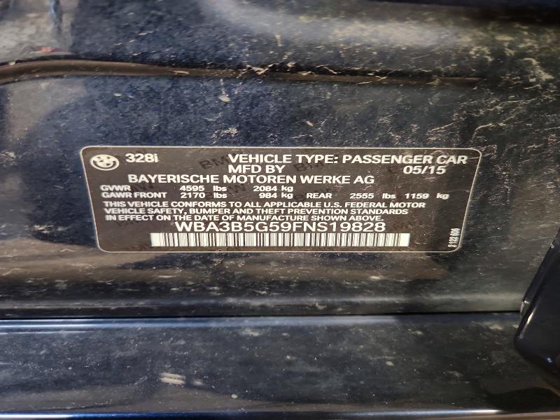 2015 Bmw 328 მანქანა იყიდება აუქციონზე, vin: WBA3B5G59FNS19828, აუქციონის ნომერი: 63027906