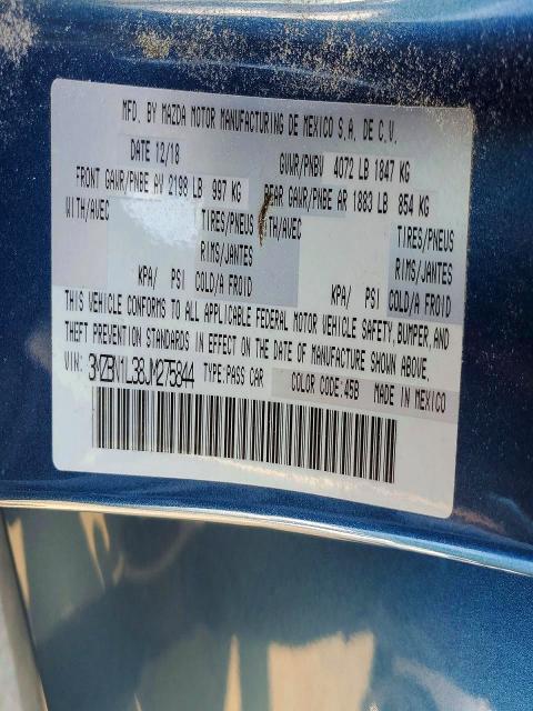Продаж на аукціоні авто 2018 Mazda 3, vin: 3MZBN1L38JM275844, номер лоту: 63373166