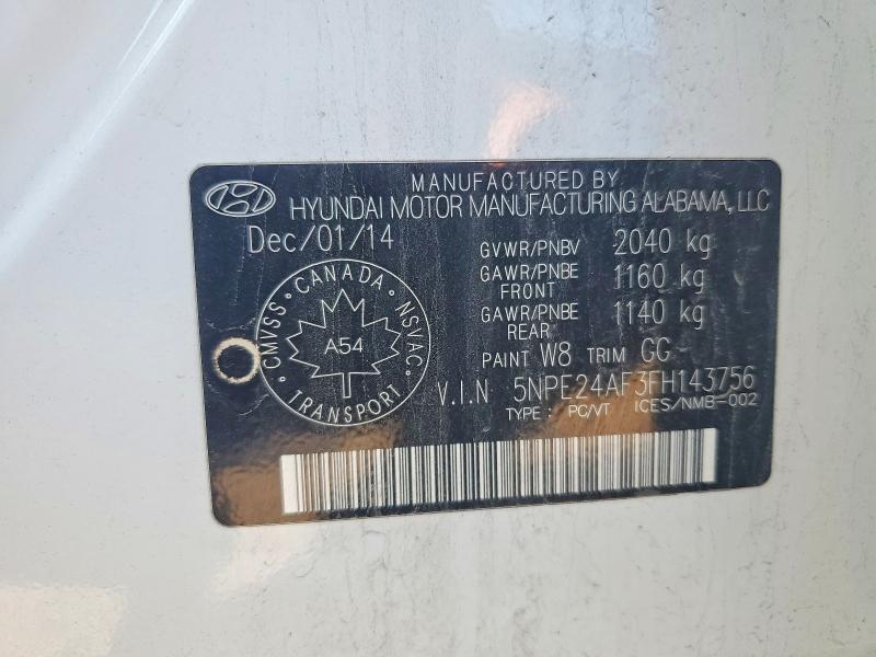 Aukcja sprzedaży 2015 Hyundai Sonata, vin: 5NPE24AF3FH143756, numer aukcji: 61493206