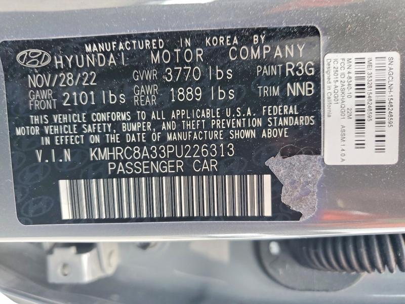 Продаж на аукціоні авто 2023 Hyundai Venue, vin: KMHRC8A33PU226313, номер лоту: 65732116