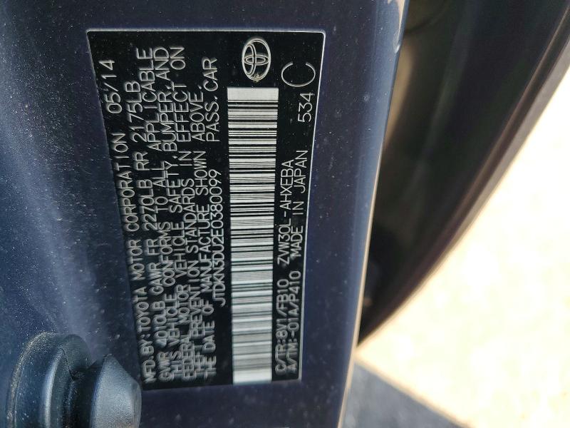 Продажа на аукционе авто 2014 Toyota Prius, vin: JTDKN3DU2E0380099, номер лота: 64156096