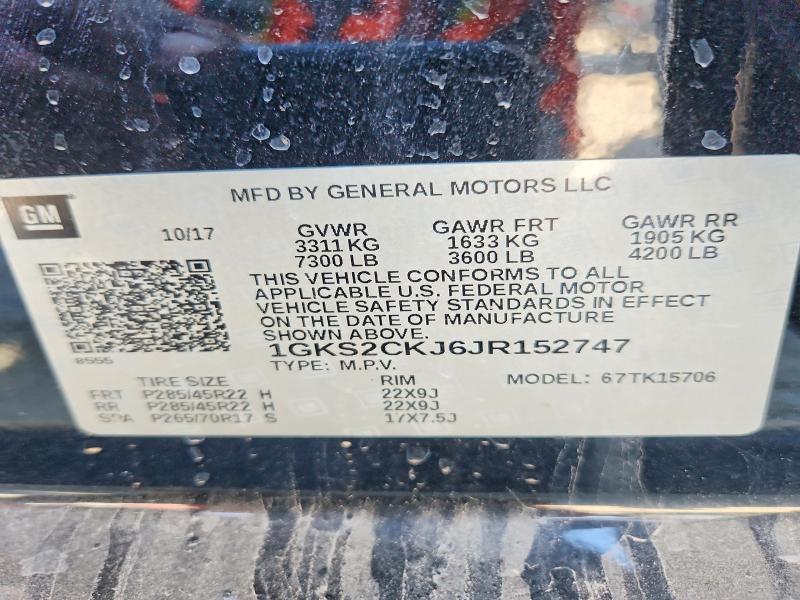 Aukcja sprzedaży 2018 Gmc Yukon, vin: 1GKS2CKJ6JR152747, numer aukcji: 65471636