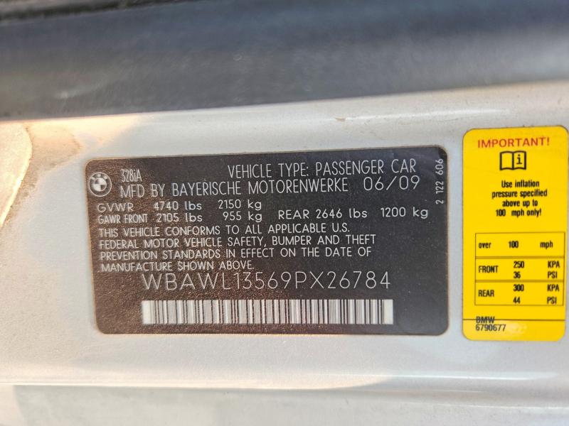 63895176 :رقم المزاد ، WBAWL13569PX26784 vin ، 2009 Bmw 328 مزاد بيع