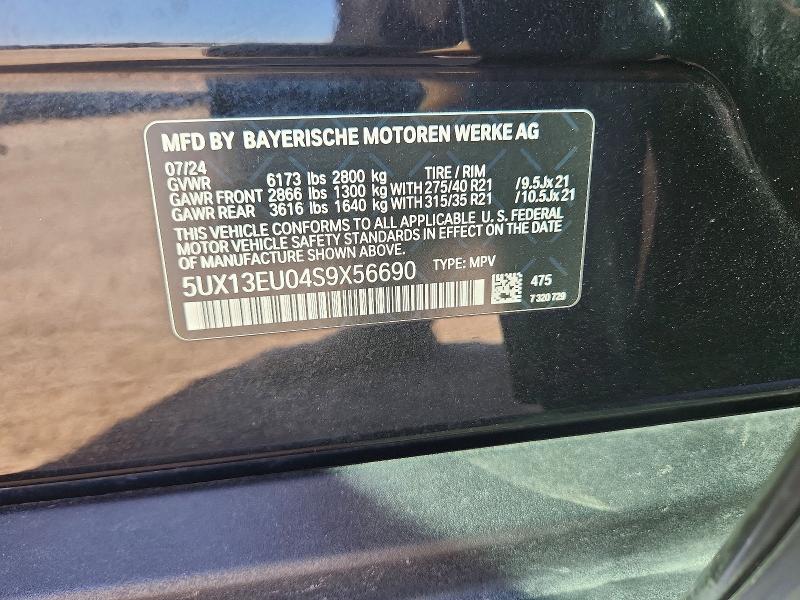 65620036 :رقم المزاد ، 5UX13EU04S9X56690 vin ، 2025 Bmw X5 مزاد بيع