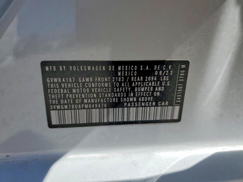 2023 Volkswagen Jetta მანქანა იყიდება აუქციონზე, vin: 3VWGM7BU6PM049476, აუქციონის ნომერი: 65596896
