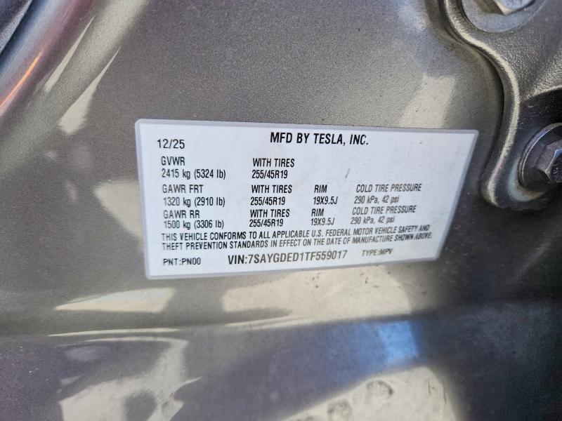 Aukcja sprzedaży 2026 Tesla Model Y, vin: 7SAYGDED1TF559017, numer aukcji: 64639466